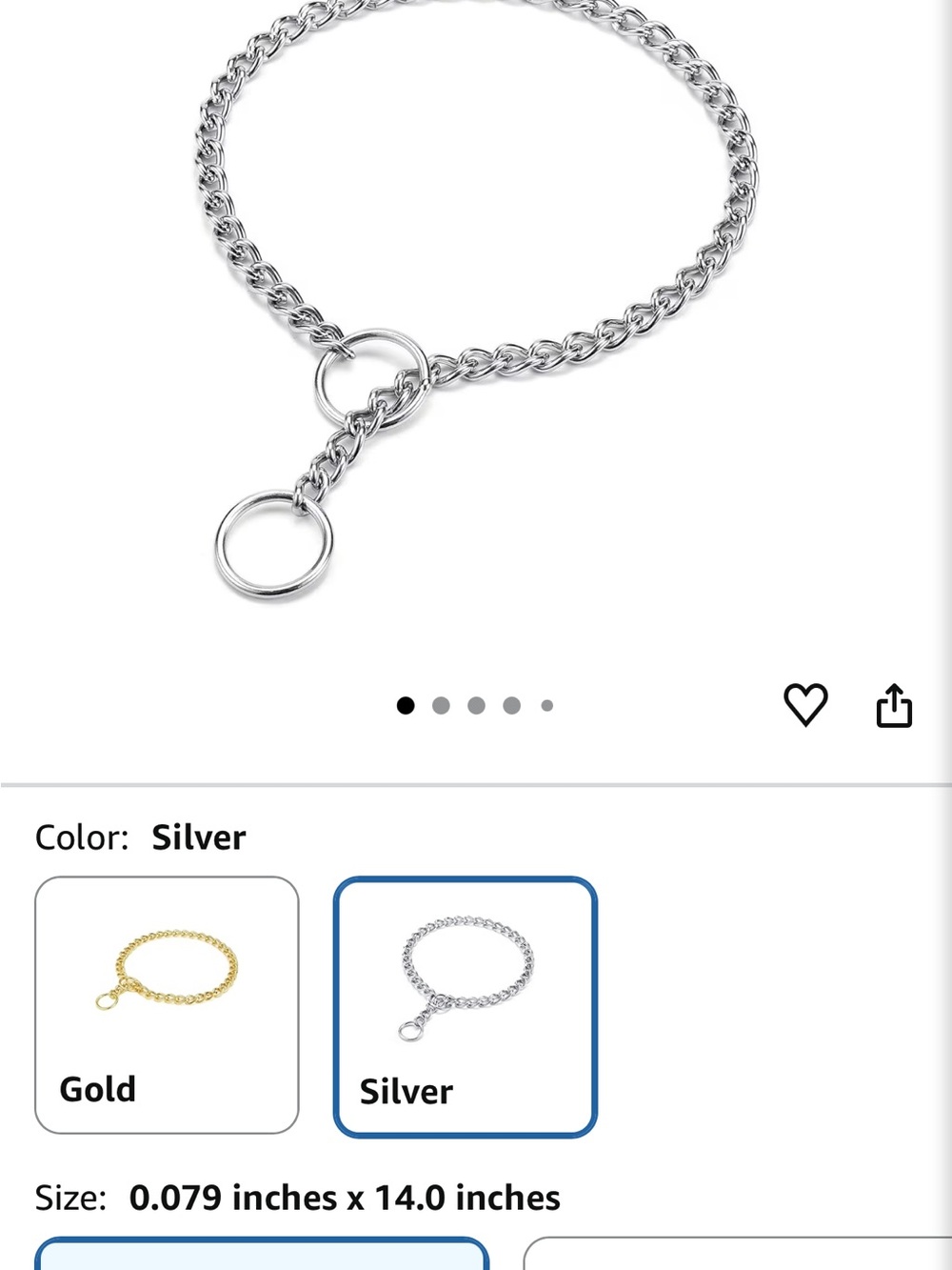 Dog XL CHOKE CHAIN COLLAR